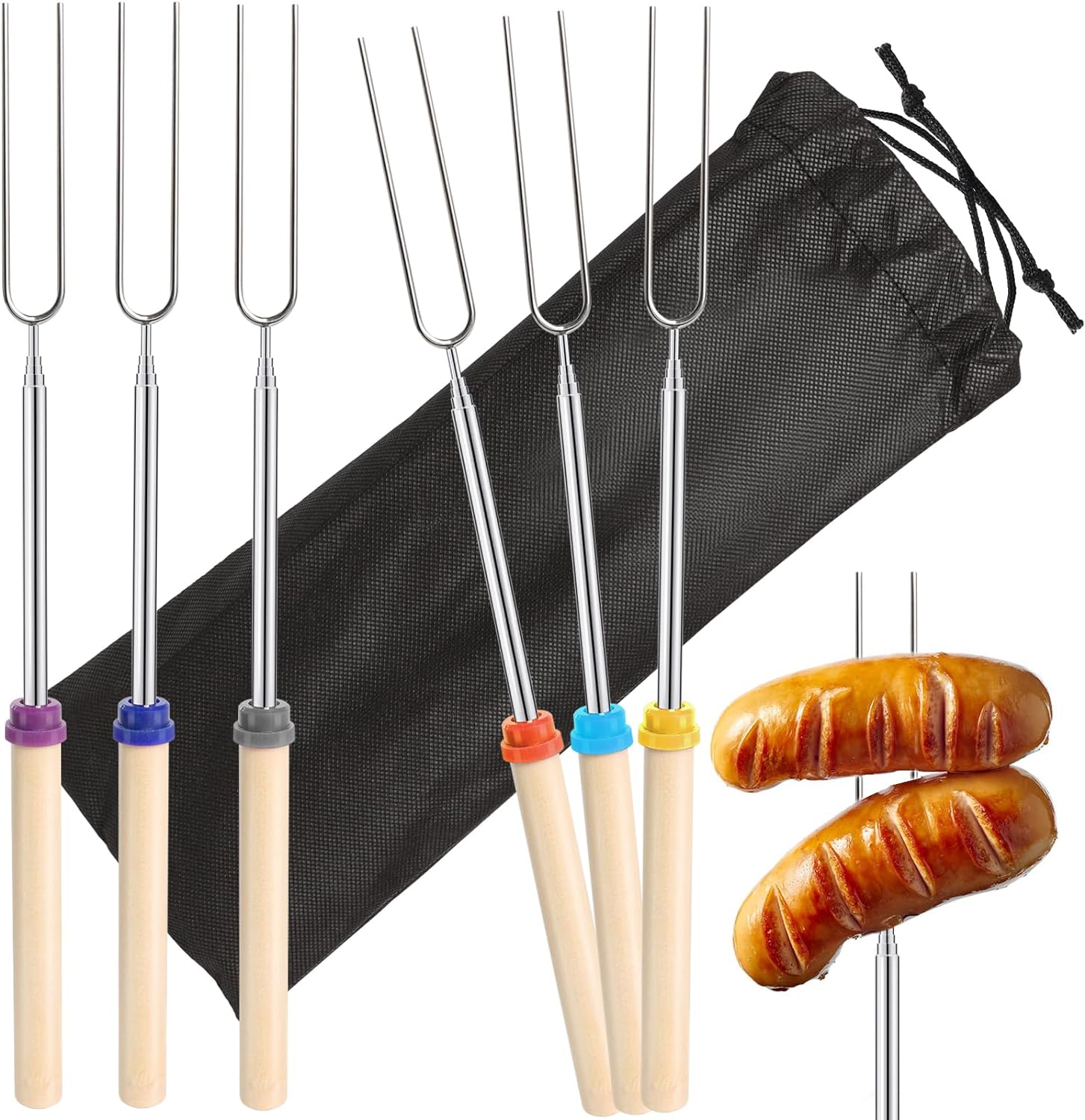 6 szt. Teleskopowe widelec do  – Corn Dog Stick recenzja i cena